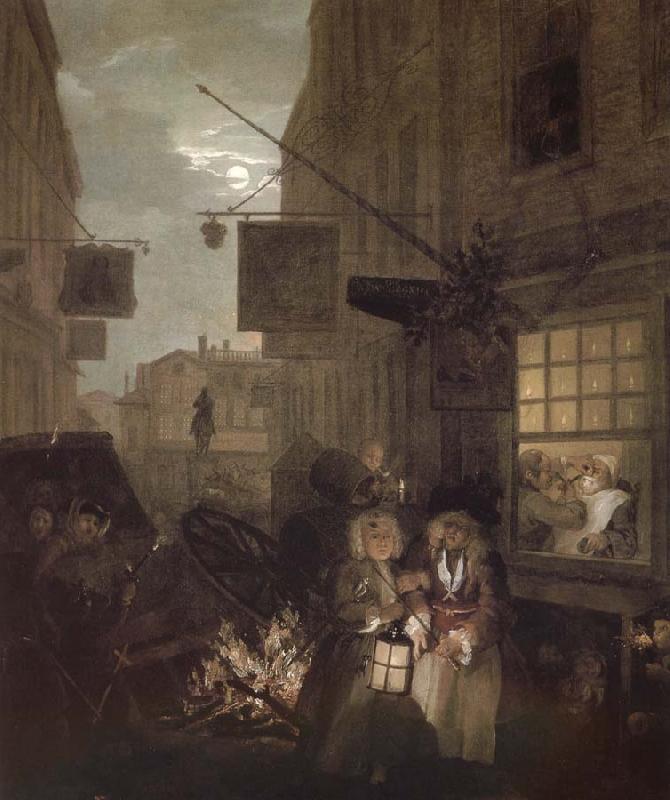 William Hogarth Four hours a day at night oil painting picture